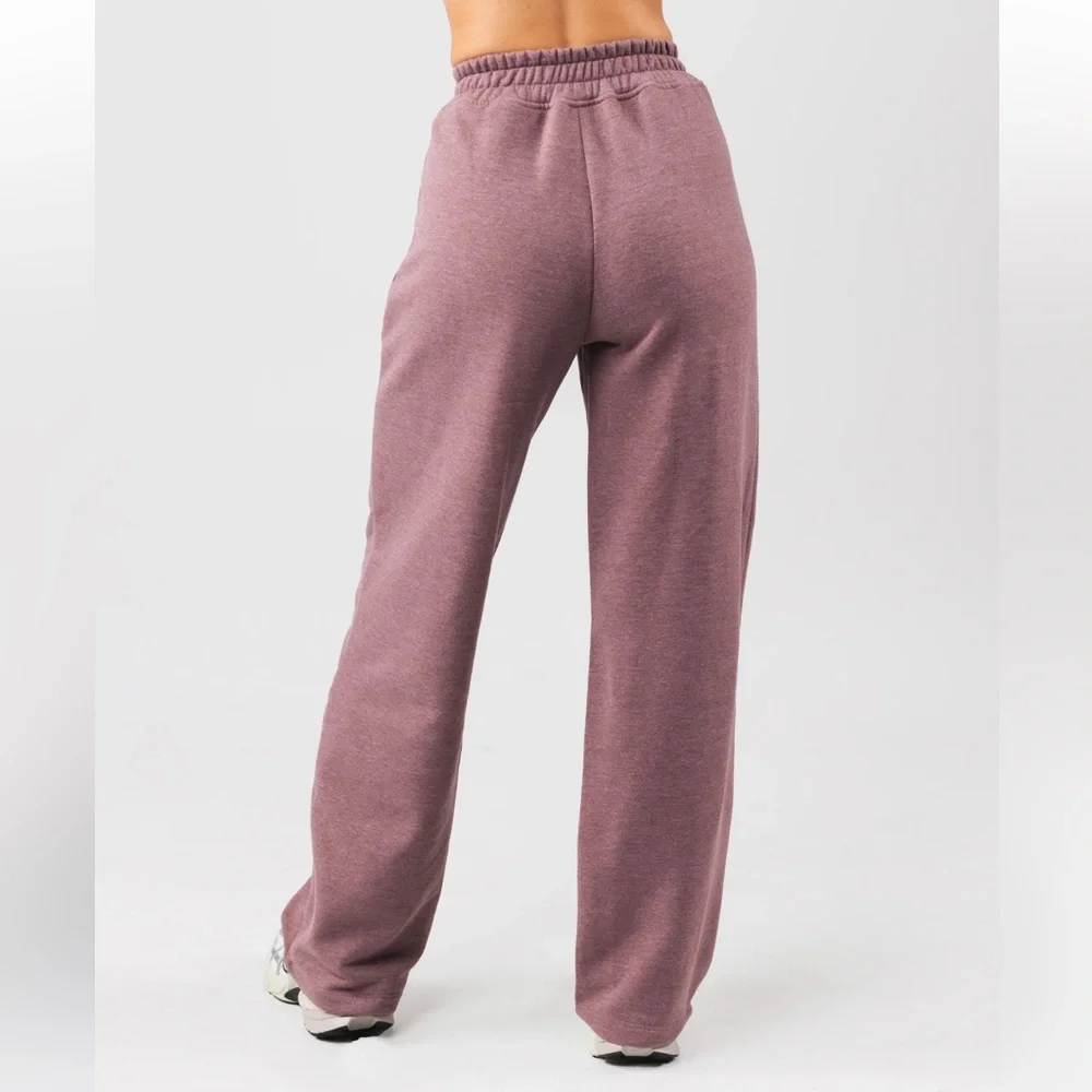 Alphalete Wide Leg Sweatpants in Brushed Fabric in Heather Maroon size Large - Picture 3 of 15
